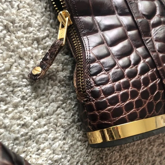 AUTHENTIC TORY BURCH Leather Equestrian rider Boot Crocodile print - Picture 7 of 11